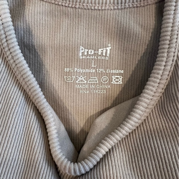 TWO crop tanks - pink & tan set - Picture 2 of 5